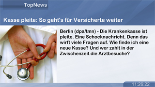 DOOH content - Beispiel für ServiceLine - TopNews für Digital Signage Bildschirme im 16:9 Hochformat