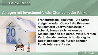 DOOH content - Beispiel für ServiceLine - Geld & Recht für Digital Signage Bildschirme im 16:9 Hochformat