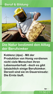 DOOH content - Beispiel für ServiceLine - Beruf & Bildung für Digital Signage Bildschirme im 9:16 Querformat.
