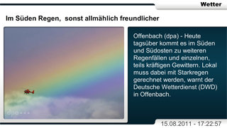 DOOH content - Beispiel für InfoLine - Wetter für Digital Signage Bildschirme im 16:9 Hochformat