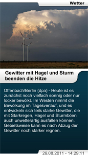 DOOH content - Beispiel für InfoLine - Wetter für Digital Signage Bildschirme im 9:16 Querformat.